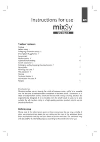 Notice Zepter MIXSY VO-022-K Autres appareil de cuisine