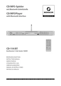 Notice Monacor CD-114/BT Lecteur/enregistreur de cd