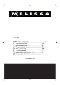 Notice Melissa 16310228 Appareils à emballage sous vide