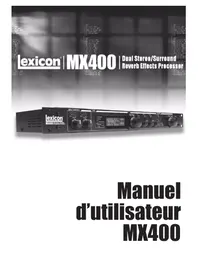 Notice LEXICON MX400XL Machine à effet