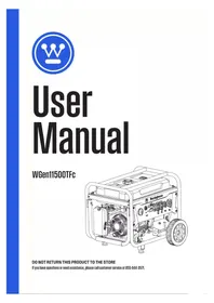 Notice WESTINGHOUSE WGEN11500TFC Generator