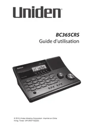 Notice UNIDEN BC365CRS Station Météo