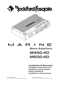 Notice Rockford Fosgate MARINE M750-1D