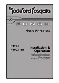 Notice Rockford Fosgate PUNCH P600.1BD
