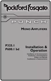 Notice Rockford Fosgate PUNCH P325.1