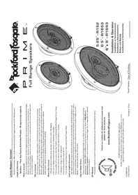 Notice Rockford Fosgate PRIME R1653 Haut-parleur