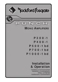 Notice Rockford Fosgate PUNCH P700-1BD