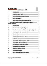 Notice Kreator KRT720001 Caméra vidéo