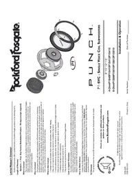 Notice Rockford Fosgate PUNCH P1S8-10 Subwoofer