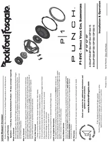 Notice Rockford Fosgate PUNCH P1S8-12 Subwoofer