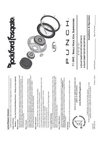 Notice Rockford Fosgate PUNCH P1S410 Subwoofer