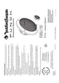 Notice Rockford Fosgate PUNCH P1652-S Non catégorisé
