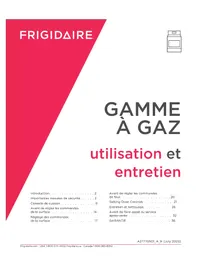 Notice FRIGIDAIRE FCRG3051BS Cuisinière