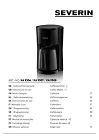 Notice SEVERIN KA 9307 Cafetière