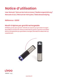 Notice LIVOO GS161 Moulin à sel/poivre