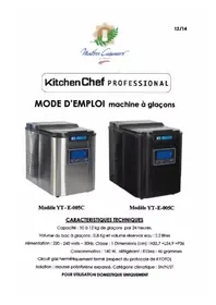 Notice KITCHEN CHEF YT-E-005C Machine à glace