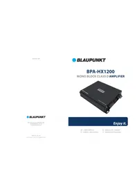 Notice BLAUPUNKT BPA-HX1200 Recepteur