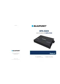 Notice BLAUPUNKT BPA-E604 Recepteur