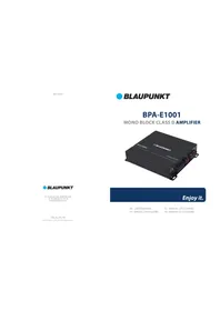 Notice BLAUPUNKT BPA-E1001 Recepteur