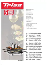 Notice TRISA FONDUE FUSION 7626.75 Urządzenie do fondue, raclette i woka