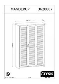 Notice JYSK MANDERUP 128X199 Armoire