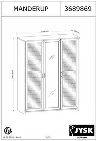 Notice JYSK MANDERUP 166X210 Armoire