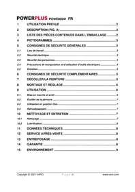 Notice PowerPlus POWE80041 Pistolet thermique