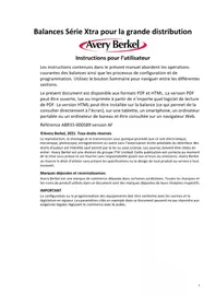Notice AVERY BERKEL XTX300 Balance