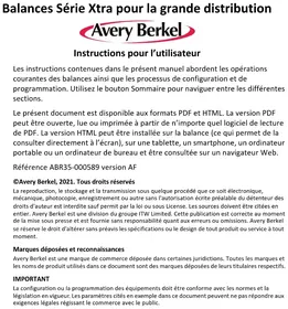 Notice AVERY BERKEL XTS10001 Balance