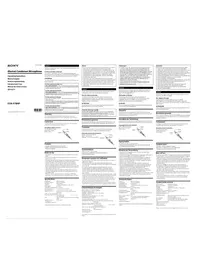 Notice SONY ECM-X7BMP Microphone