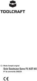 Notice Toolcraft AST-65 Scie