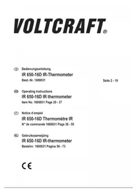 Notice VOLTCRAFT IR 650-16D Thermometer