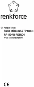 Notice Renkforce RF-IRDAB-RETRO1 Radio