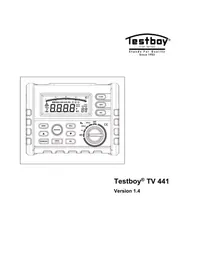 Notice Testboy TV 441 équipements de mesure
