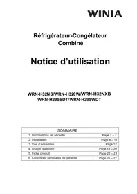 Notice WINIA WRN-H32NXB Réfrigérateur