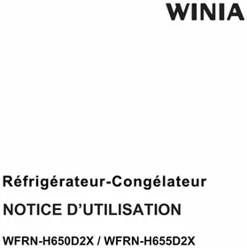 Notice WINIA WFRN-H655D2X Réfrigérateur