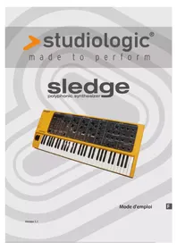 Notice Studiologic SLEDGE 2.0 Clavier
