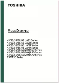 Notice TOSHIBA 32WA2063DG Télévision