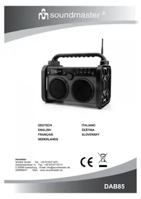 Notice Soundmaster DAB85 Radio