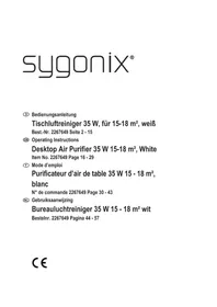 Notice Sygonix SY-4535298 Purificateur d'air