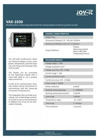 Notice Joy-It VAX-1030 équipements de mesure
