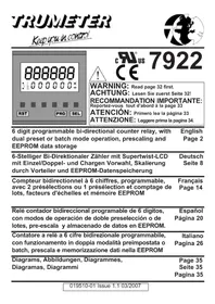 Notice Trumeter 7922 équipements de mesure