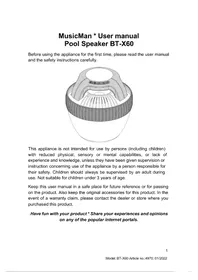 Notice MusicMan BT-X60 Haut-parleur