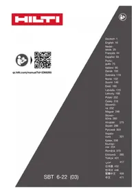 Notice HILTI SBT 6-22 Visseuse