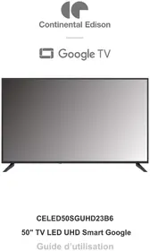 Notice CONTINENTAL EDISON CELED50SGUHD23B6 Télévision