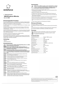 Notice Renkforce UM-80 Microphone