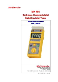 Notice MULTIMETRIX MH 401 équipements de mesure