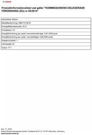 Notice BOSCH HBG7721B1S Four encastrable