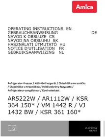 Notice AMICA AR1112W Réfrigérateur