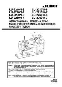 Notice JUKI LU-2210 Machine à coudre